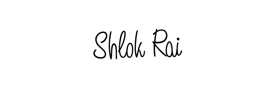 The best way (Angelique-Rose-font-FFP) to make a short signature is to pick only two or three words in your name. The name Shlok Rai include a total of six letters. For converting this name. Shlok Rai signature style 5 images and pictures png