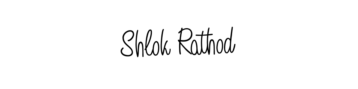 The best way (Angelique-Rose-font-FFP) to make a short signature is to pick only two or three words in your name. The name Shlok Rathod include a total of six letters. For converting this name. Shlok Rathod signature style 5 images and pictures png