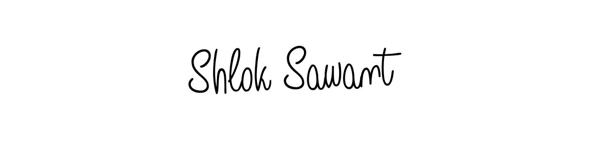 The best way (Angelique-Rose-font-FFP) to make a short signature is to pick only two or three words in your name. The name Shlok Sawant include a total of six letters. For converting this name. Shlok Sawant signature style 5 images and pictures png