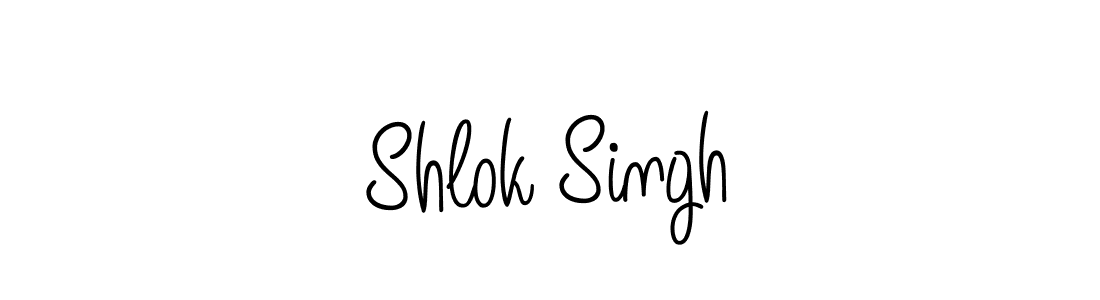 The best way (Angelique-Rose-font-FFP) to make a short signature is to pick only two or three words in your name. The name Shlok Singh include a total of six letters. For converting this name. Shlok Singh signature style 5 images and pictures png