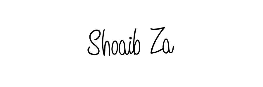 Use a signature maker to create a handwritten signature online. With this signature software, you can design (Angelique-Rose-font-FFP) your own signature for name Shoaib Za. Shoaib Za signature style 5 images and pictures png