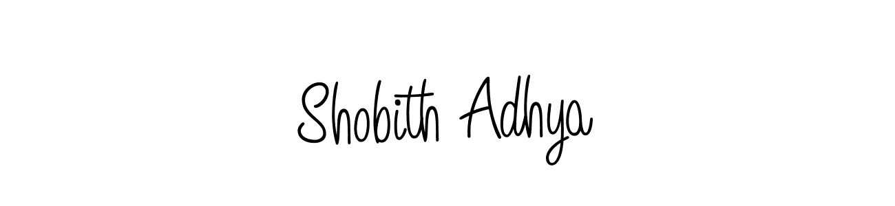 The best way (Angelique-Rose-font-FFP) to make a short signature is to pick only two or three words in your name. The name Shobith Adhya include a total of six letters. For converting this name. Shobith Adhya signature style 5 images and pictures png
