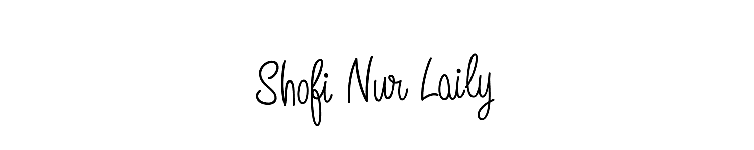 if you are searching for the best signature style for your name Shofi Nur Laily. so please give up your signature search. here we have designed multiple signature styles  using Angelique-Rose-font-FFP. Shofi Nur Laily signature style 5 images and pictures png