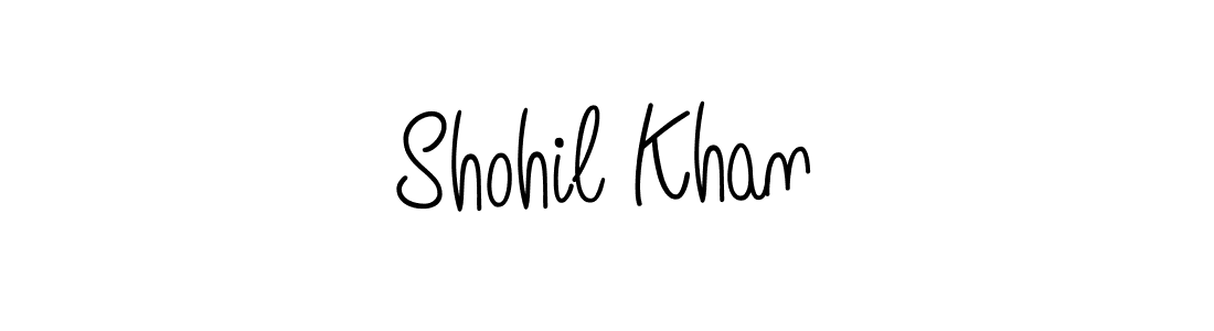 Make a beautiful signature design for name Shohil Khan. With this signature (Angelique-Rose-font-FFP) style, you can create a handwritten signature for free. Shohil Khan signature style 5 images and pictures png