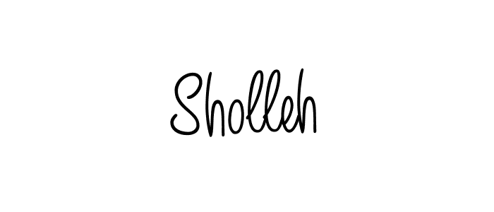 Use a signature maker to create a handwritten signature online. With this signature software, you can design (Angelique-Rose-font-FFP) your own signature for name Sholleh. Sholleh signature style 5 images and pictures png