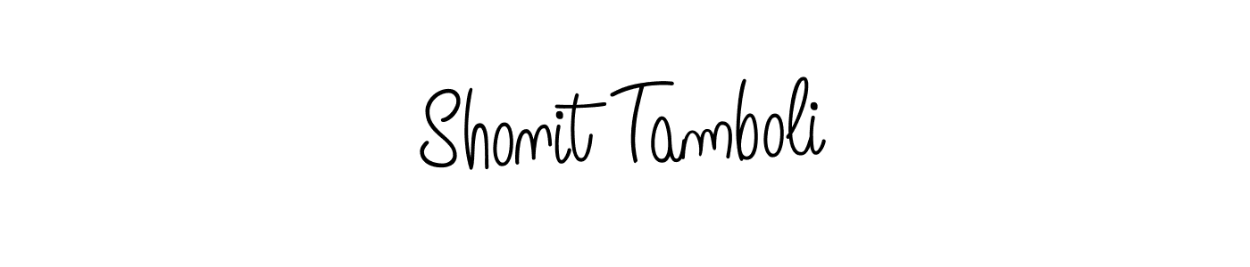 Check out images of Autograph of Shonit Tamboli name. Actor Shonit Tamboli Signature Style. Angelique-Rose-font-FFP is a professional sign style online. Shonit Tamboli signature style 5 images and pictures png
