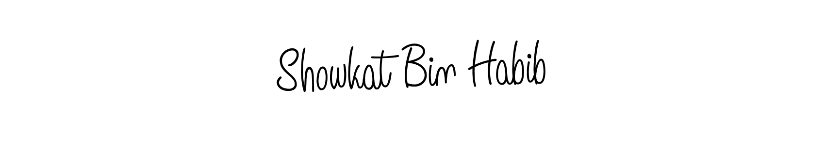 How to make Showkat Bin Habib name signature. Use Angelique-Rose-font-FFP style for creating short signs online. This is the latest handwritten sign. Showkat Bin Habib signature style 5 images and pictures png