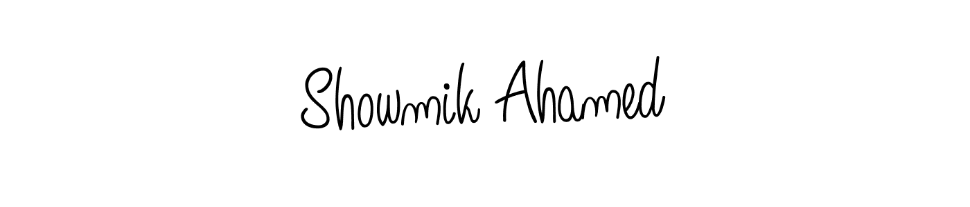 Showmik Ahamed stylish signature style. Best Handwritten Sign (Angelique-Rose-font-FFP) for my name. Handwritten Signature Collection Ideas for my name Showmik Ahamed. Showmik Ahamed signature style 5 images and pictures png
