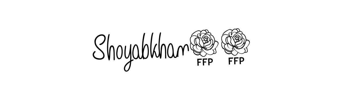 You should practise on your own different ways (Angelique-Rose-font-FFP) to write your name (Shoyabkhan77) in signature. don't let someone else do it for you. Shoyabkhan77 signature style 5 images and pictures png