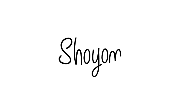 Use a signature maker to create a handwritten signature online. With this signature software, you can design (Angelique-Rose-font-FFP) your own signature for name Shoyon. Shoyon signature style 5 images and pictures png