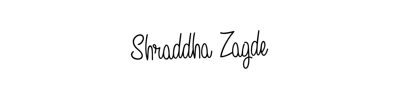 How to make Shraddha Zagde name signature. Use Angelique-Rose-font-FFP style for creating short signs online. This is the latest handwritten sign. Shraddha Zagde signature style 5 images and pictures png