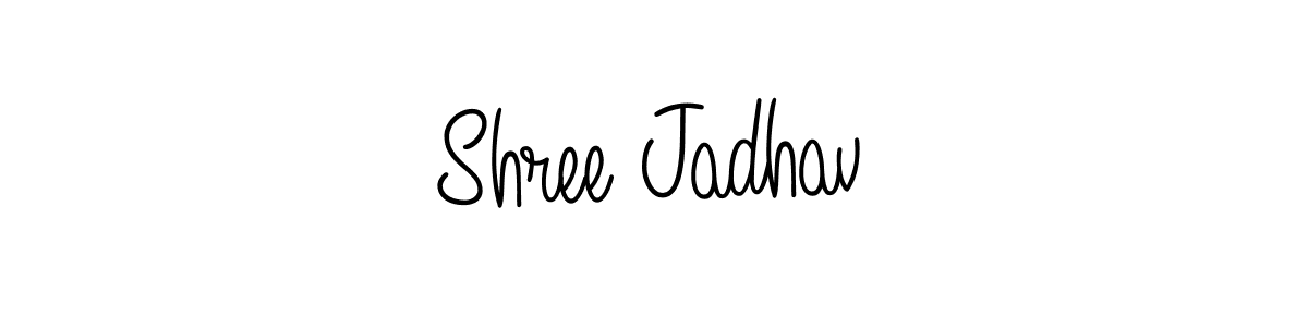 The best way (Angelique-Rose-font-FFP) to make a short signature is to pick only two or three words in your name. The name Shree Jadhav include a total of six letters. For converting this name. Shree Jadhav signature style 5 images and pictures png
