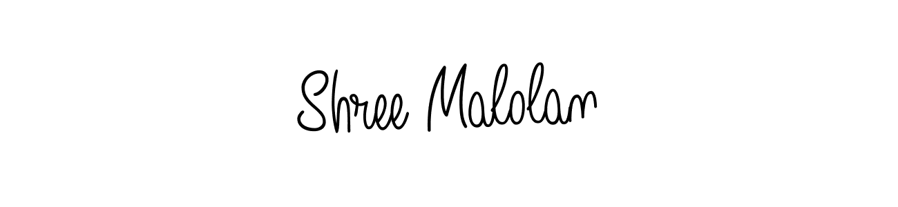 How to make Shree Malolan name signature. Use Angelique-Rose-font-FFP style for creating short signs online. This is the latest handwritten sign. Shree Malolan signature style 5 images and pictures png