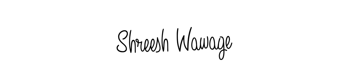 You should practise on your own different ways (Angelique-Rose-font-FFP) to write your name (Shreesh Wawage) in signature. don't let someone else do it for you. Shreesh Wawage signature style 5 images and pictures png