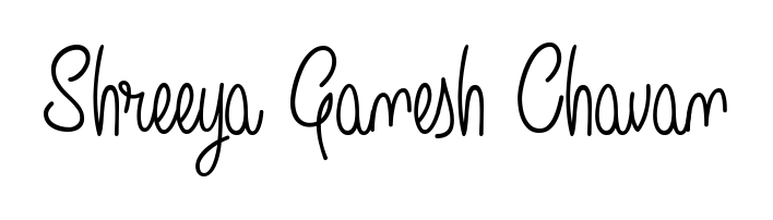 Discover how Shreeya Ganesh Chavan looks in an executive cursive font (Angelique-Rose-font-FFP). Perfect for legal documents, invoices, and certificates. Shreeya Ganesh Chavan signature style 5 images and pictures png