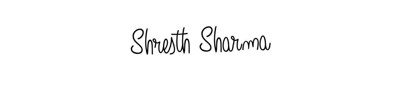 The best way (Angelique-Rose-font-FFP) to make a short signature is to pick only two or three words in your name. The name Shresth Sharma include a total of six letters. For converting this name. Shresth Sharma signature style 5 images and pictures png