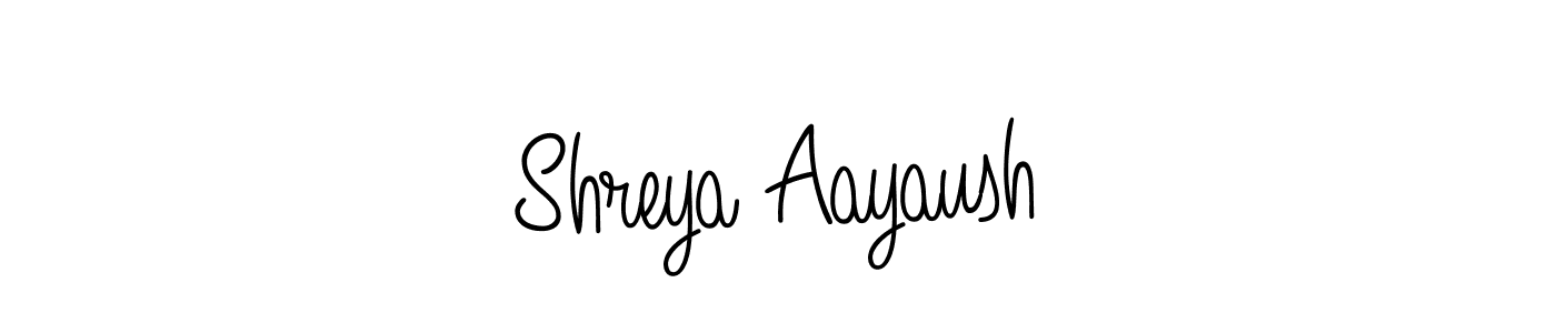 Design your own signature with our free online signature maker. With this signature software, you can create a handwritten (Angelique-Rose-font-FFP) signature for name Shreya Aayaush. Shreya Aayaush signature style 5 images and pictures png