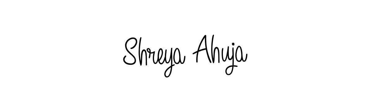 The best way (Angelique-Rose-font-FFP) to make a short signature is to pick only two or three words in your name. The name Shreya Ahuja include a total of six letters. For converting this name. Shreya Ahuja signature style 5 images and pictures png