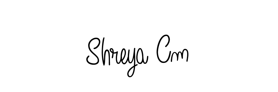You should practise on your own different ways (Angelique-Rose-font-FFP) to write your name (Shreya Cm) in signature. don't let someone else do it for you. Shreya Cm signature style 5 images and pictures png