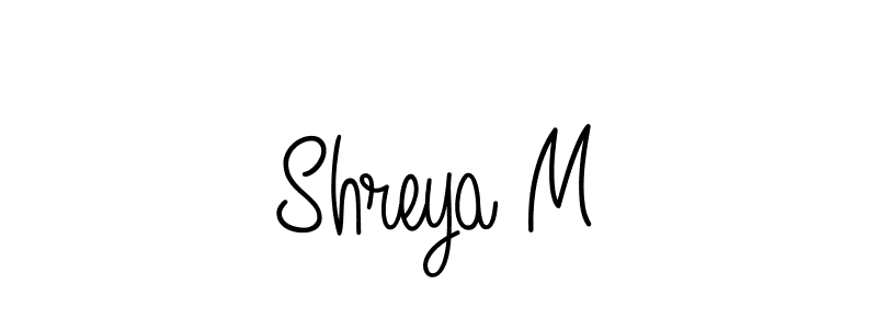 The best way (Angelique-Rose-font-FFP) to make a short signature is to pick only two or three words in your name. The name Shreya M include a total of six letters. For converting this name. Shreya M signature style 5 images and pictures png