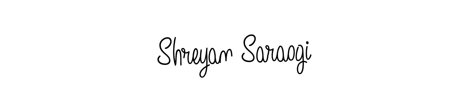How to make Shreyan Saraogi name signature. Use Angelique-Rose-font-FFP style for creating short signs online. This is the latest handwritten sign. Shreyan Saraogi signature style 5 images and pictures png