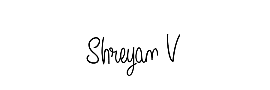 Angelique-Rose-font-FFP is a professional signature style that is perfect for those who want to add a touch of class to their signature. It is also a great choice for those who want to make their signature more unique. Get Shreyan V name to fancy signature for free. Shreyan V signature style 5 images and pictures png