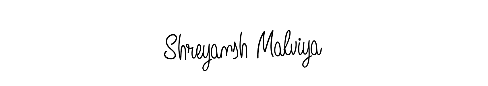 The best way (Angelique-Rose-font-FFP) to make a short signature is to pick only two or three words in your name. The name Shreyansh Malviya include a total of six letters. For converting this name. Shreyansh Malviya signature style 5 images and pictures png