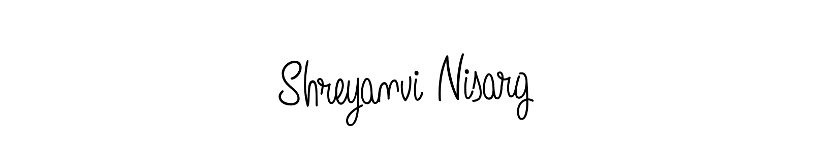 Create a beautiful signature design for name Shreyanvi Nisarg. With this signature (Angelique-Rose-font-FFP) fonts, you can make a handwritten signature for free. Shreyanvi Nisarg signature style 5 images and pictures png