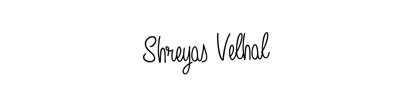 Shreyas Velhal stylish signature style. Best Handwritten Sign (Angelique-Rose-font-FFP) for my name. Handwritten Signature Collection Ideas for my name Shreyas Velhal. Shreyas Velhal signature style 5 images and pictures png