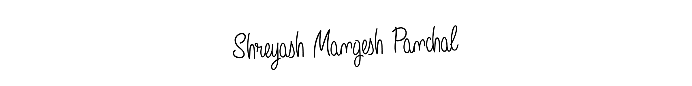 Use a signature maker to create a handwritten signature online. With this signature software, you can design (Angelique-Rose-font-FFP) your own signature for name Shreyash Mangesh Panchal. Shreyash Mangesh Panchal signature style 5 images and pictures png