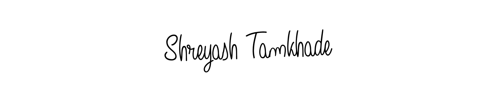 The best way (Angelique-Rose-font-FFP) to make a short signature is to pick only two or three words in your name. The name Shreyash Tamkhade include a total of six letters. For converting this name. Shreyash Tamkhade signature style 5 images and pictures png