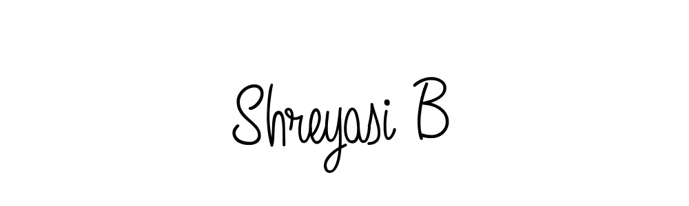 You should practise on your own different ways (Angelique-Rose-font-FFP) to write your name (Shreyasi B) in signature. don't let someone else do it for you. Shreyasi B signature style 5 images and pictures png