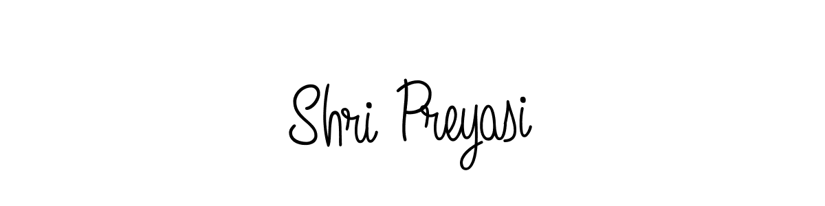 Use a signature maker to create a handwritten signature online. With this signature software, you can design (Angelique-Rose-font-FFP) your own signature for name Shri Preyasi. Shri Preyasi signature style 5 images and pictures png