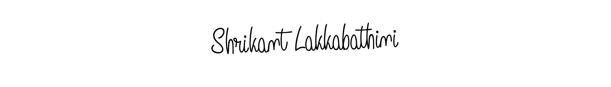 You should practise on your own different ways (Angelique-Rose-font-FFP) to write your name (Shrikant Lakkabathini) in signature. don't let someone else do it for you. Shrikant Lakkabathini signature style 5 images and pictures png