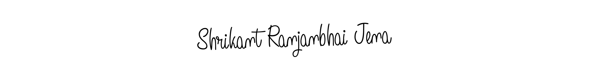 The best way (Angelique-Rose-font-FFP) to make a short signature is to pick only two or three words in your name. The name Shrikant Ranjanbhai Jena include a total of six letters. For converting this name. Shrikant Ranjanbhai Jena signature style 5 images and pictures png