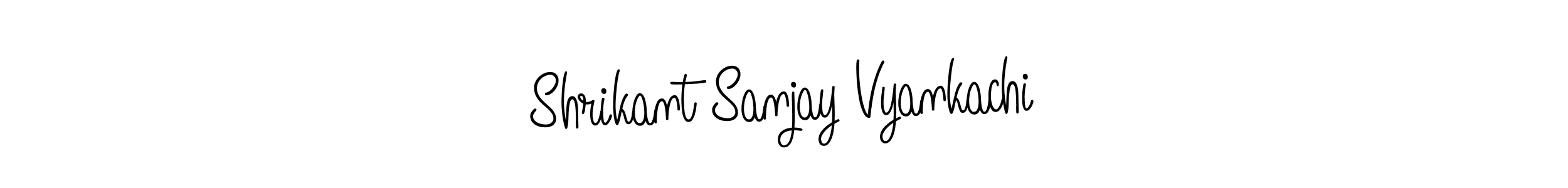 The best way (Angelique-Rose-font-FFP) to make a short signature is to pick only two or three words in your name. The name Shrikant Sanjay Vyankachi include a total of six letters. For converting this name. Shrikant Sanjay Vyankachi signature style 5 images and pictures png