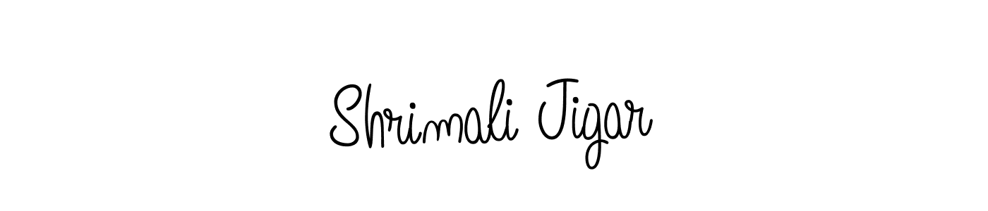 Make a beautiful signature design for name Shrimali Jigar. With this signature (Angelique-Rose-font-FFP) style, you can create a handwritten signature for free. Shrimali Jigar signature style 5 images and pictures png