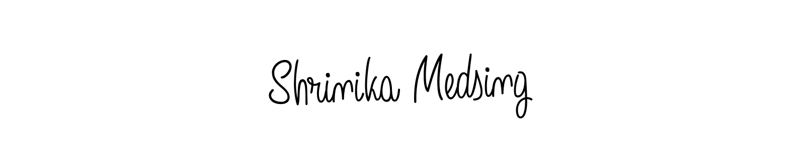 The best way (Angelique-Rose-font-FFP) to make a short signature is to pick only two or three words in your name. The name Shrinika Medsing include a total of six letters. For converting this name. Shrinika Medsing signature style 5 images and pictures png