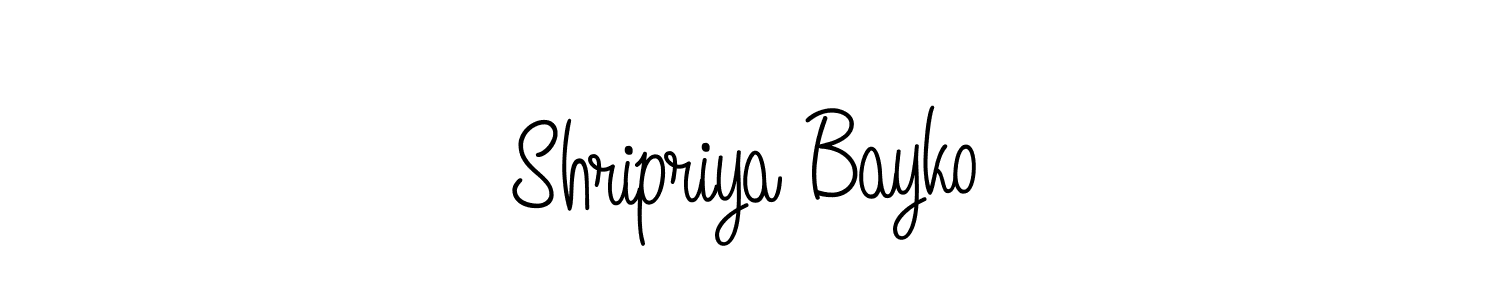 Also we have Shripriya Bayko name is the best signature style. Create professional handwritten signature collection using Angelique-Rose-font-FFP autograph style. Shripriya Bayko signature style 5 images and pictures png