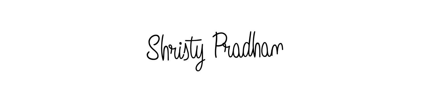 The best way (Angelique-Rose-font-FFP) to make a short signature is to pick only two or three words in your name. The name Shristy Pradhan include a total of six letters. For converting this name. Shristy Pradhan signature style 5 images and pictures png