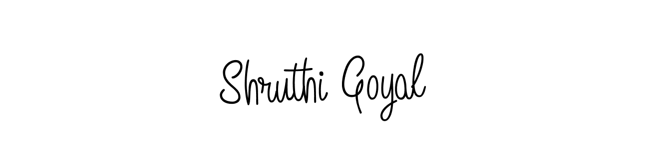 You should practise on your own different ways (Angelique-Rose-font-FFP) to write your name (Shruthi Goyal) in signature. don't let someone else do it for you. Shruthi Goyal signature style 5 images and pictures png