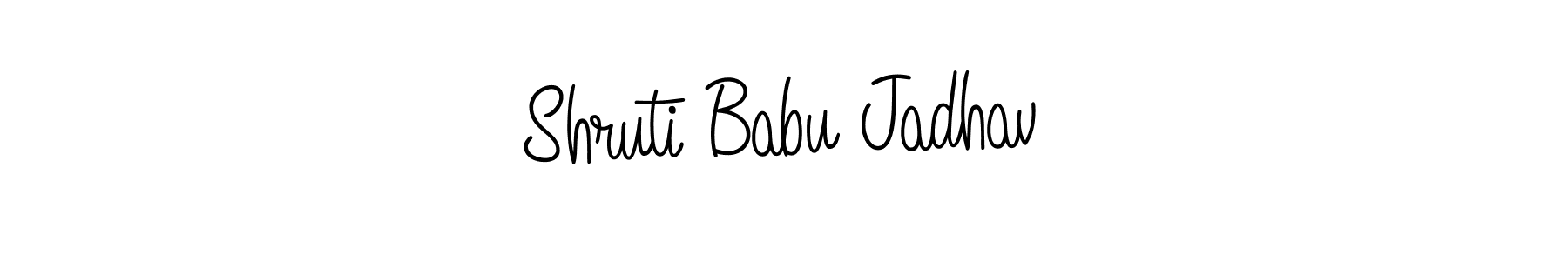 if you are searching for the best signature style for your name Shruti Babu Jadhav. so please give up your signature search. here we have designed multiple signature styles  using Angelique-Rose-font-FFP. Shruti Babu Jadhav signature style 5 images and pictures png