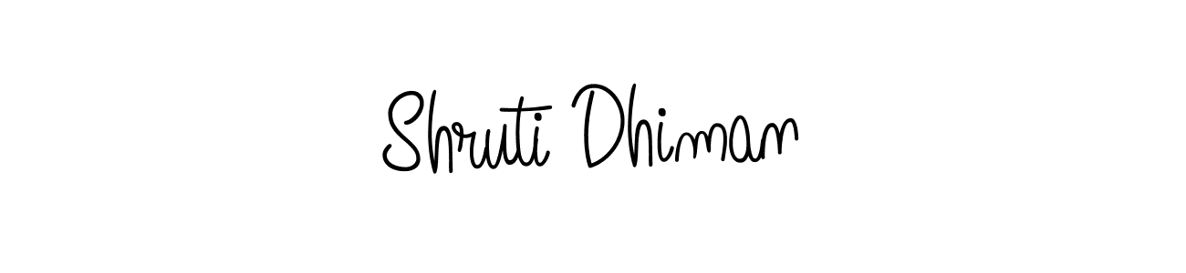 Make a beautiful signature design for name Shruti Dhiman. With this signature (Angelique-Rose-font-FFP) style, you can create a handwritten signature for free. Shruti Dhiman signature style 5 images and pictures png