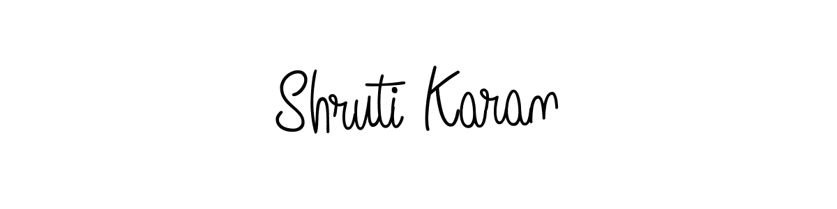Make a beautiful signature design for name Shruti Karan. With this signature (Angelique-Rose-font-FFP) style, you can create a handwritten signature for free. Shruti Karan signature style 5 images and pictures png