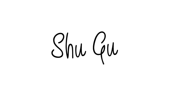 Shu Gu stylish signature style. Best Handwritten Sign (Angelique-Rose-font-FFP) for my name. Handwritten Signature Collection Ideas for my name Shu Gu. Shu Gu signature style 5 images and pictures png