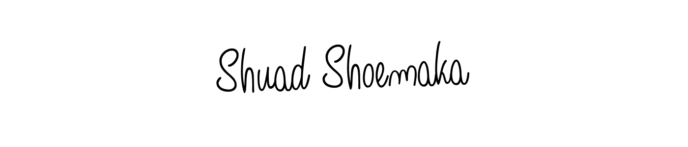 The best way (Angelique-Rose-font-FFP) to make a short signature is to pick only two or three words in your name. The name Shuad Shoemaka include a total of six letters. For converting this name. Shuad Shoemaka signature style 5 images and pictures png