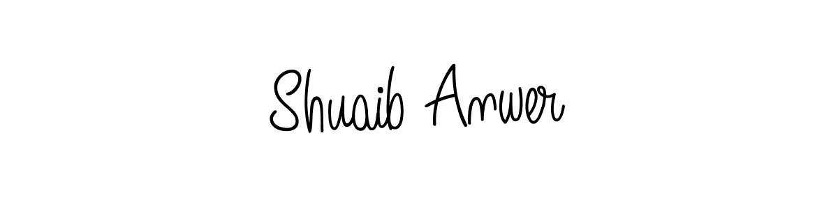 The best way (Angelique-Rose-font-FFP) to make a short signature is to pick only two or three words in your name. The name Shuaib Anwer include a total of six letters. For converting this name. Shuaib Anwer signature style 5 images and pictures png