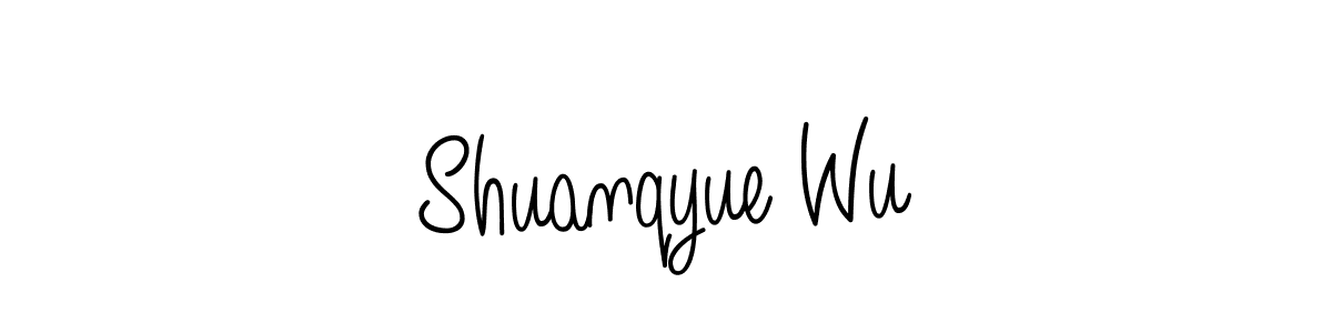 Also You can easily find your signature by using the search form. We will create Shuanqyue Wu name handwritten signature images for you free of cost using Angelique-Rose-font-FFP sign style. Shuanqyue Wu signature style 5 images and pictures png