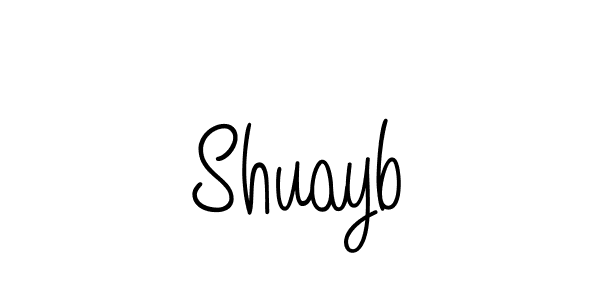 How to make Shuayb name signature. Use Angelique-Rose-font-FFP style for creating short signs online. This is the latest handwritten sign. Shuayb signature style 5 images and pictures png