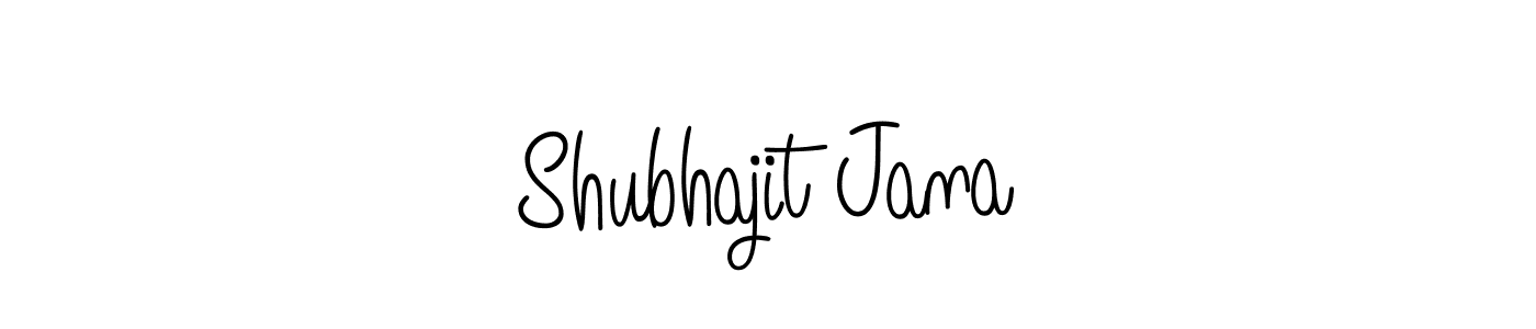 You should practise on your own different ways (Angelique-Rose-font-FFP) to write your name (Shubhajit Jana) in signature. don't let someone else do it for you. Shubhajit Jana signature style 5 images and pictures png